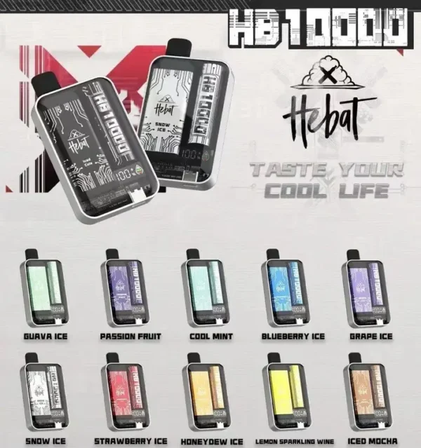 【全台現貨速發】Hebat 喜貝 10000口拋棄式電子煙 LED螢幕顯示 15ml油量 支援Type-C快充