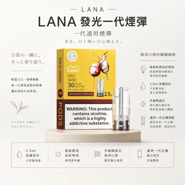 ChatGPT-Image-2026年8月23日-下午04_53_19.webp 【台灣現貨秒發】LANA 一代通用煙彈 2.5ml三顆裝大容量 吸氣即亮炫彩特效 完美通用一代主機