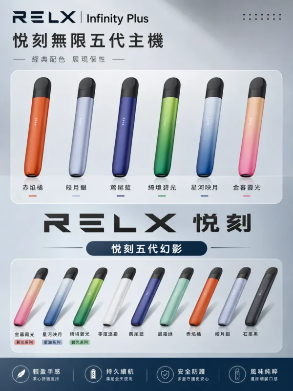 【台灣現貨】RELX 悅刻 幻影 五代主機 防漏技術2.0告別滲油 380mAh快充長續航 五代煙彈通用