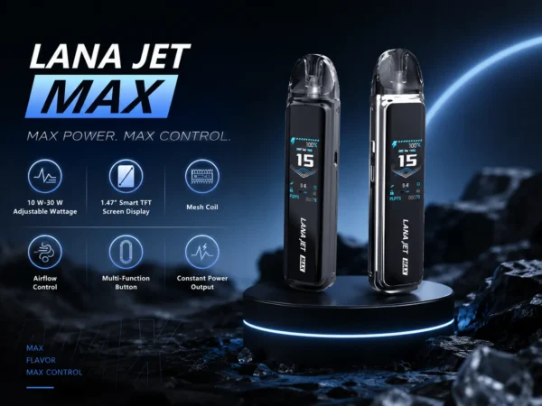 【台灣現貨秒發】LANA / ILIA-JETMAX 聯名 側注油主機套裝 1200mAh戰鬥續航 可調氣流系統 1.47吋螢【買1贈煙油】幕