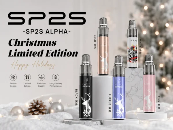 ChatGPT-Image-2026年9月2日-下午11_03_33.webp 【全台現貨】SP2S MAX ALPHA 聖誕限定 專用主機 紅金雪花奢華塗裝 Type-C快充 MAX煙彈專用