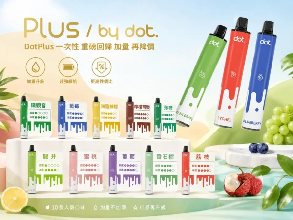 【台灣現貨秒發】DOT PLUS 佩特里 8000口 拋棄式電子煙 可充電式設計 冰感水果系列清爽入喉