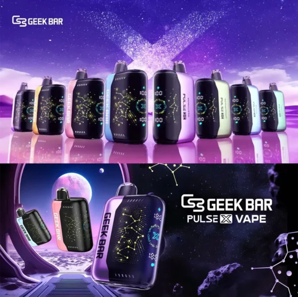 G3-GEEK-BAR-PULSE-X-VAPE-脉冲电子烟-产品主图.webp 【台灣現貨】GEEK BAR Pulse X 星空系列 25000口 拋棄式電子煙 18ml巨量裝 5%尼古丁鹽強勁擊喉【買5贈1】