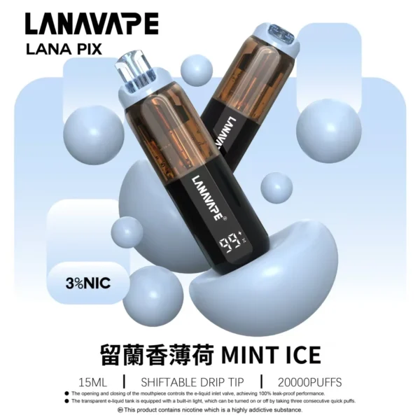 LANA-PIX-閃光彈-一次性20000口-留蘭香薄荷.webp 【台灣現貨秒發】LANA PIX 閃光彈 20000口拋棄式電子煙 可摺疊吸嘴乾淨衛生 850mAh大容量