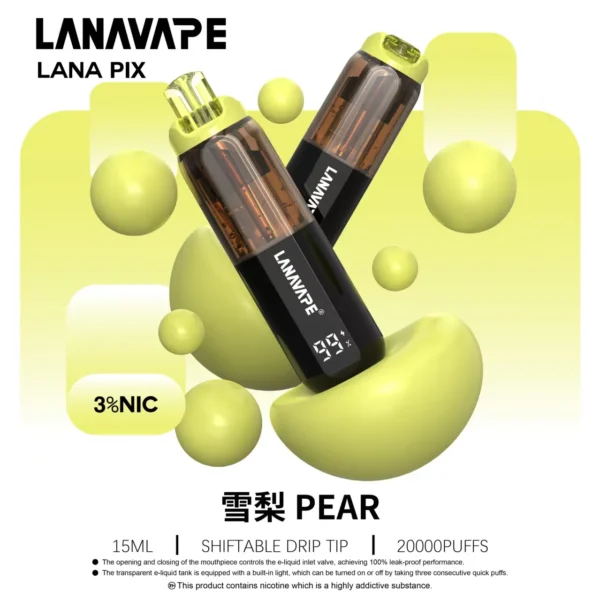 LANA-PIX-閃光彈-一次性20000口-雪梨.webp 【台灣現貨秒發】LANA PIX 閃光彈 20000口拋棄式電子煙 可摺疊吸嘴乾淨衛生 850mAh大容量