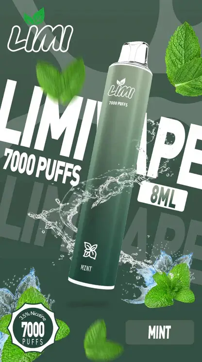 LIMI拋棄式一次性7000口-1.webp 【台灣現貨秒發】LIMI 7000口 拋棄式電子煙 650mAh可充電 冰感水果系列清涼入喉 3.5%強勁擊喉