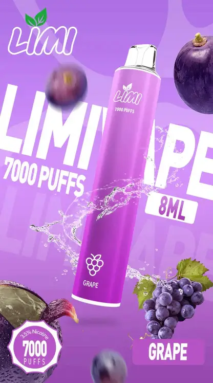 LIMI拋棄式一次性7000口-3.webp 【台灣現貨秒發】LIMI 7000口 拋棄式電子煙 650mAh可充電 冰感水果系列清涼入喉 3.5%強勁擊喉