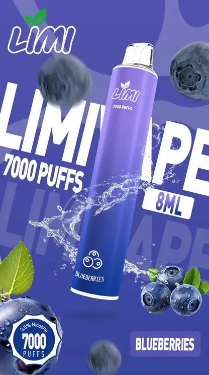 LIMI拋棄式一次性7000口-8.webp 【台灣現貨秒發】LIMI 7000口 拋棄式電子煙 650mAh可充電 冰感水果系列清涼入喉 3.5%強勁擊喉