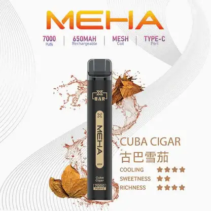 【台灣現貨】MEHA XBAR 魅嗨 小黑條 7000口 抛棄式電子煙 650mAh大電量可充電 极強冰感體驗