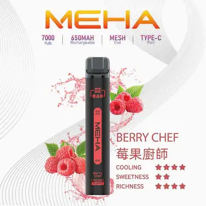 【台灣現貨】MEHA XBAR 魅嗨 小黑條 7000口 抛棄式電子煙 650mAh大電量可充電 极強冰感體驗