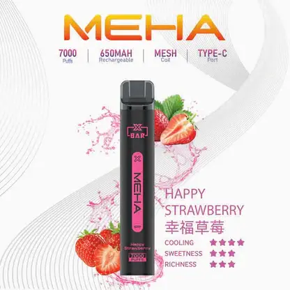 【台灣現貨】MEHA XBAR 魅嗨 小黑條 7000口 抛棄式電子煙 650mAh大電量可充電 极強冰感體驗