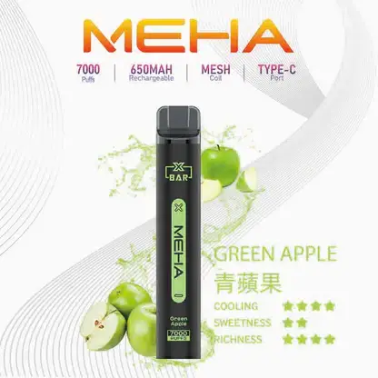 【台灣現貨】MEHA XBAR 魅嗨 小黑條 7000口 抛棄式電子煙 650mAh大電量可充電 极強冰感體驗