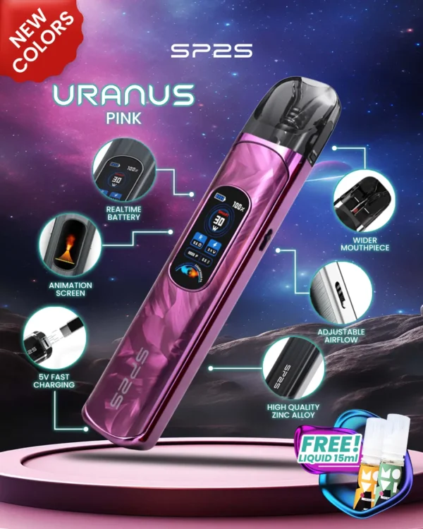 MP-Uranus-1080x1350px-New-Product-Pink.webp 【台灣現貨秒發】SP2S 天王星 Uranus 開放式注油小煙主機 含0.6Ω/0.8Ω空彈 通用小煙煙油 1000mAh大電量