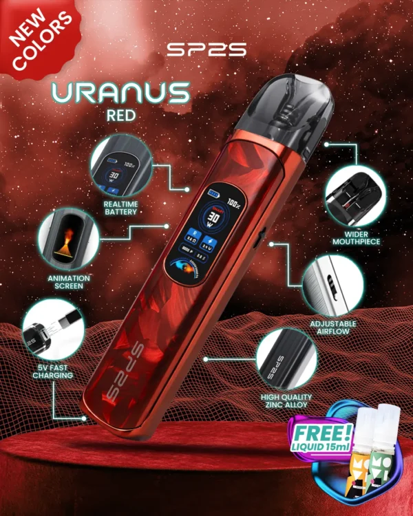 MP-Uranus-1080x1350px-New-Product-Red.webp 【台灣現貨秒發】SP2S 天王星 Uranus 開放式注油小煙主機 含0.6Ω/0.8Ω空彈 通用小煙煙油 1000mAh大電量
