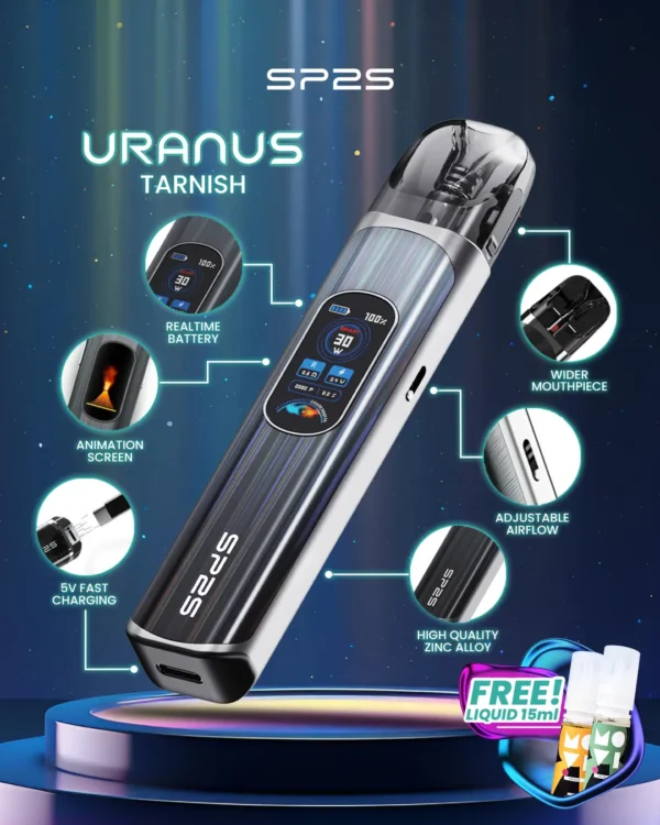 MP-Uranus-1080x1350px-New-Product-Tarnish.webp 【台灣現貨秒發】SP2S 天王星 Uranus 開放式注油小煙主機 含0.6Ω/0.8Ω空彈 通用小煙煙油 1000mAh大電量