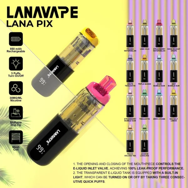 c740ff57468fe1ccda6731b5c357a214.webp 【台灣現貨秒發】LANA PIX 閃光彈 20000口拋棄式電子煙 可摺疊吸嘴乾淨衛生 850mAh大容量