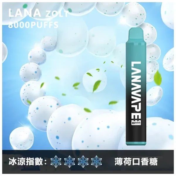 image-288.webp 【台灣現貨】LANA ZOLT 8000口 拋棄式電子煙 15ml煙油 冰感水果系列清爽入喉 可充電式設計