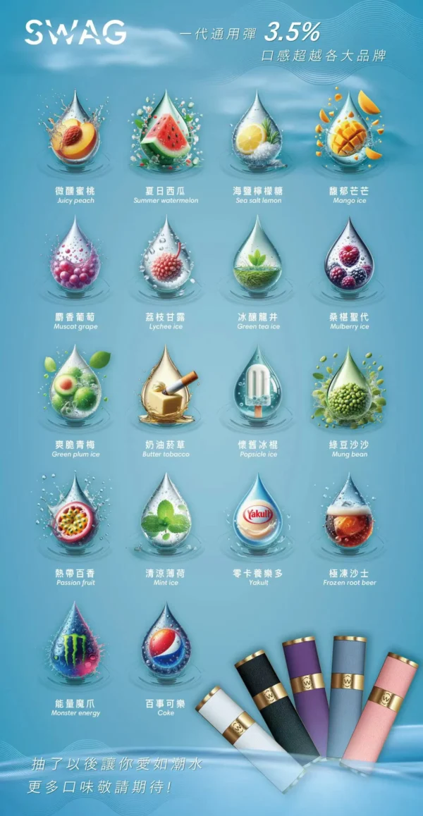 swag煙彈.webp 【台灣現貨】SWAG 一代通用煙彈 通用多款一代主機 3.5%尼古丁鹽獨家解癮配方 細緻陶瓷霧化【買5贈皮革主機】