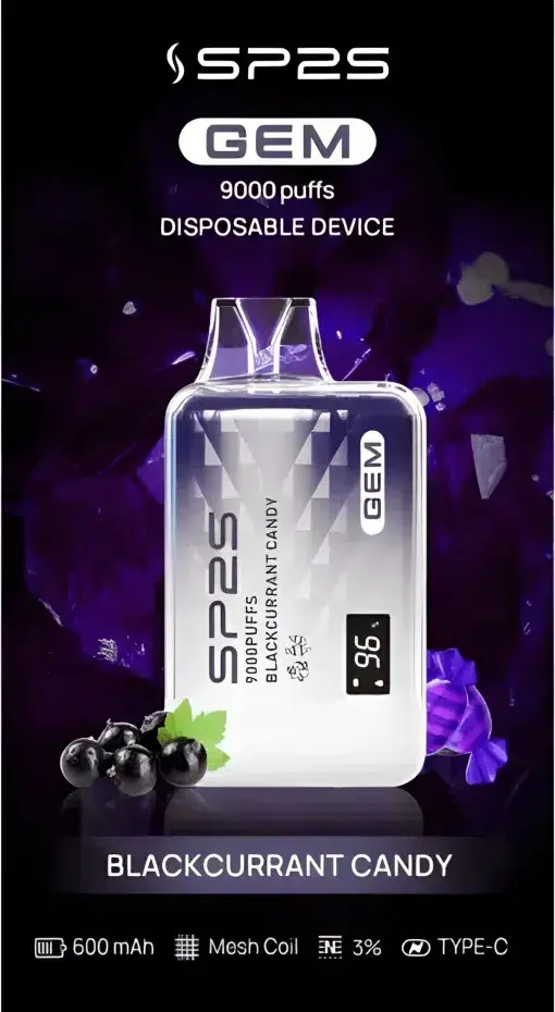 【全台現貨】SP2S 思博瑞 GEM 9000口 拋棄式電子煙 智能顯示螢幕 600mAh大電量支援快充 透明水晶質感
