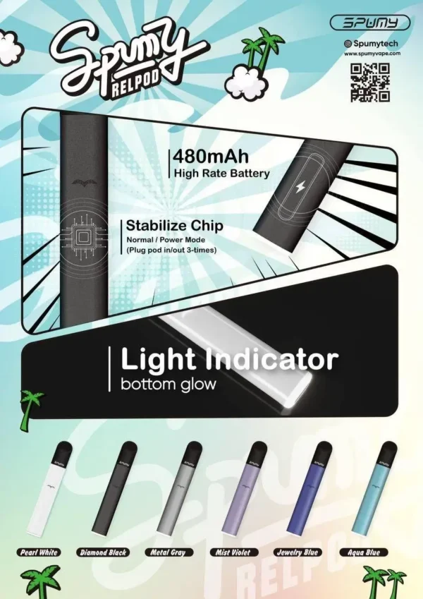 【台灣現貨秒發】SPUMY 冰熊 五代通用主機 480mAh超大電量快充 通用四代/五代/六代煙彈 智能呼吸燈